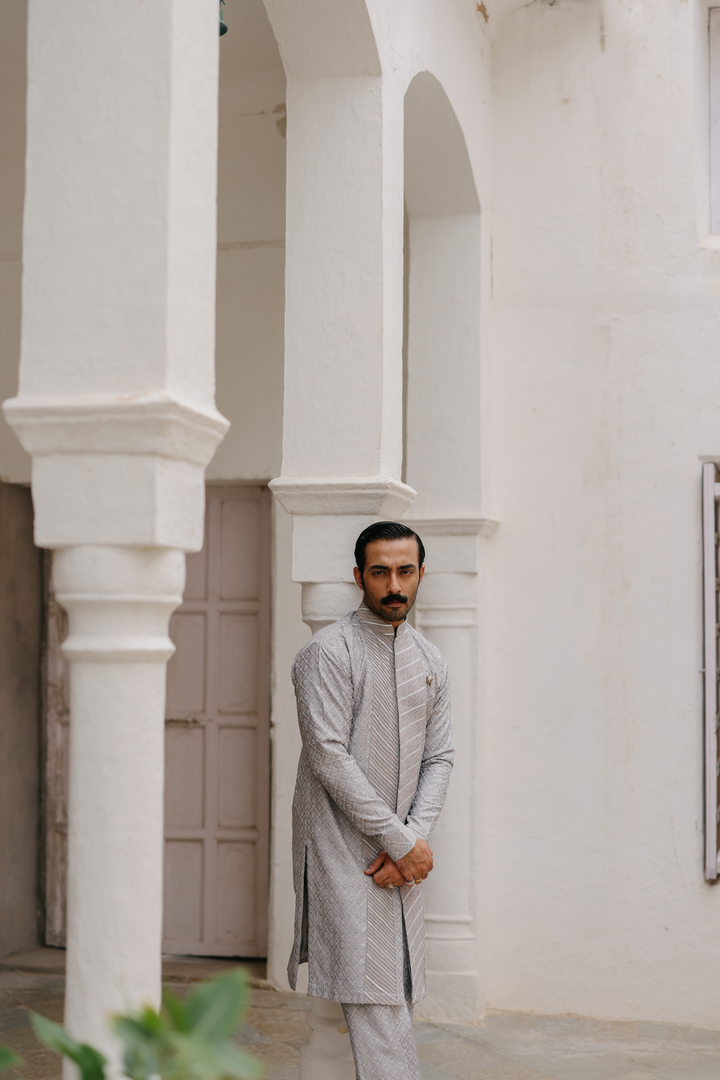 Grey Kurta Set