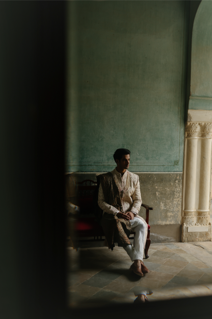 Ivory Sherwani Set