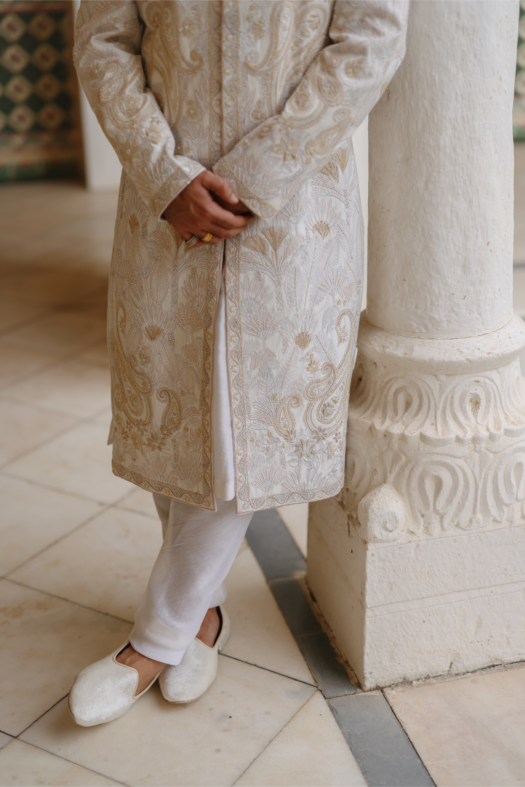 Ivory Sherwani Set