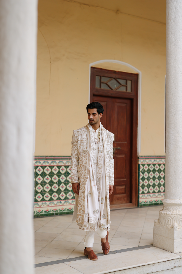 Ivory Sherwani Set