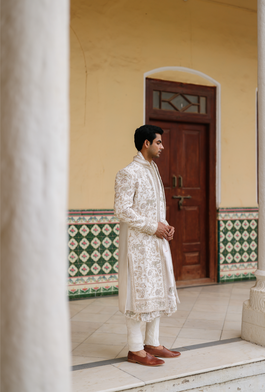 Ivory Sherwani Set