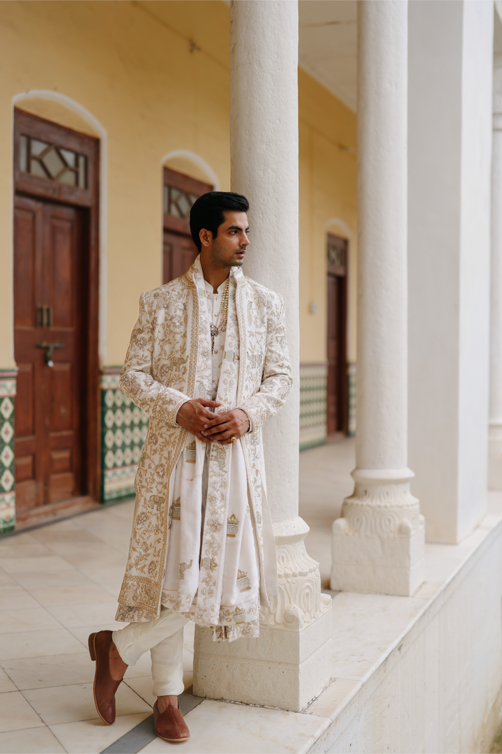 Ivory Sherwani Set